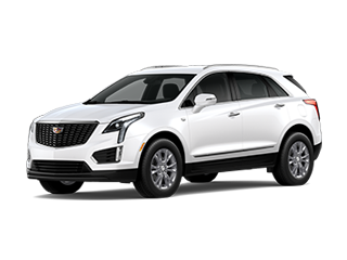 Stock photo of a 2024 Cadillac XT5 with white background