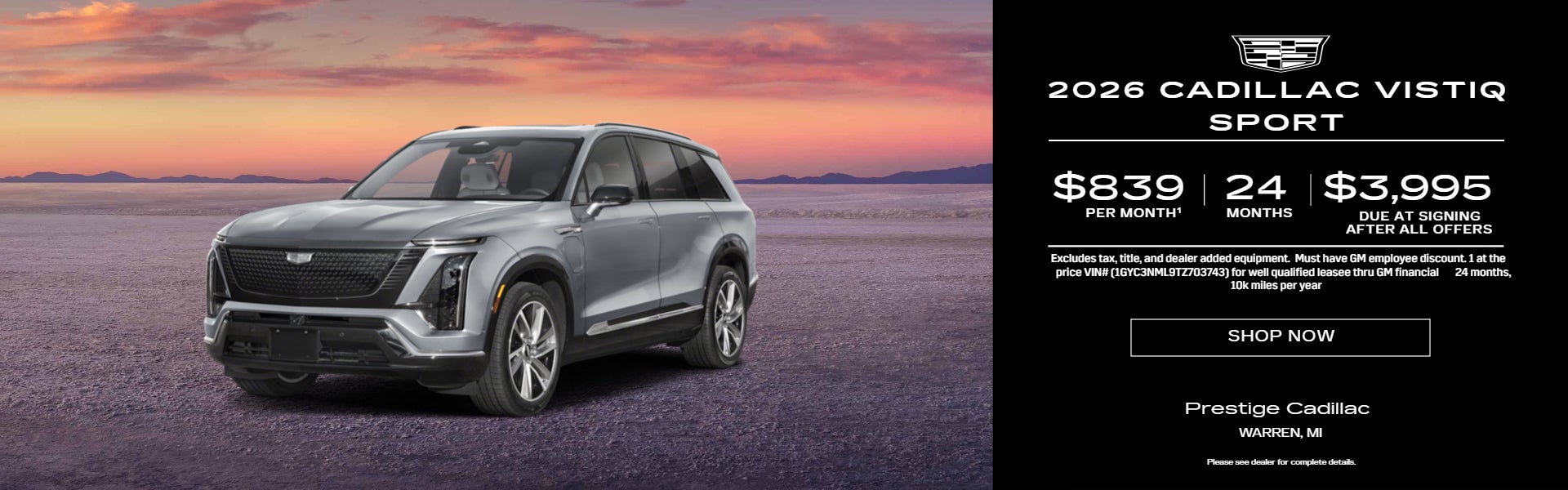 Cadillac Vistiq Lease Special