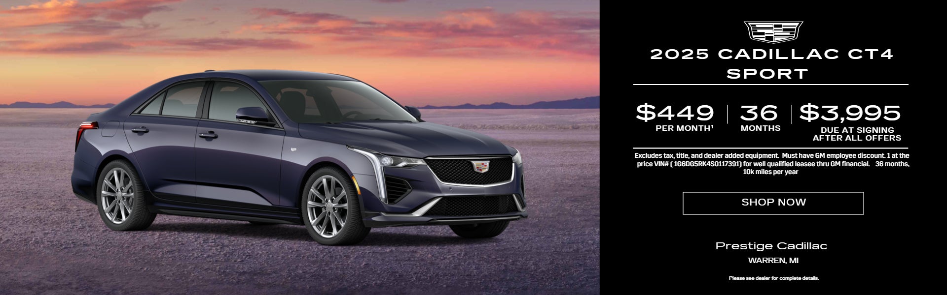 Cadillac XT4 Sport Lease Special