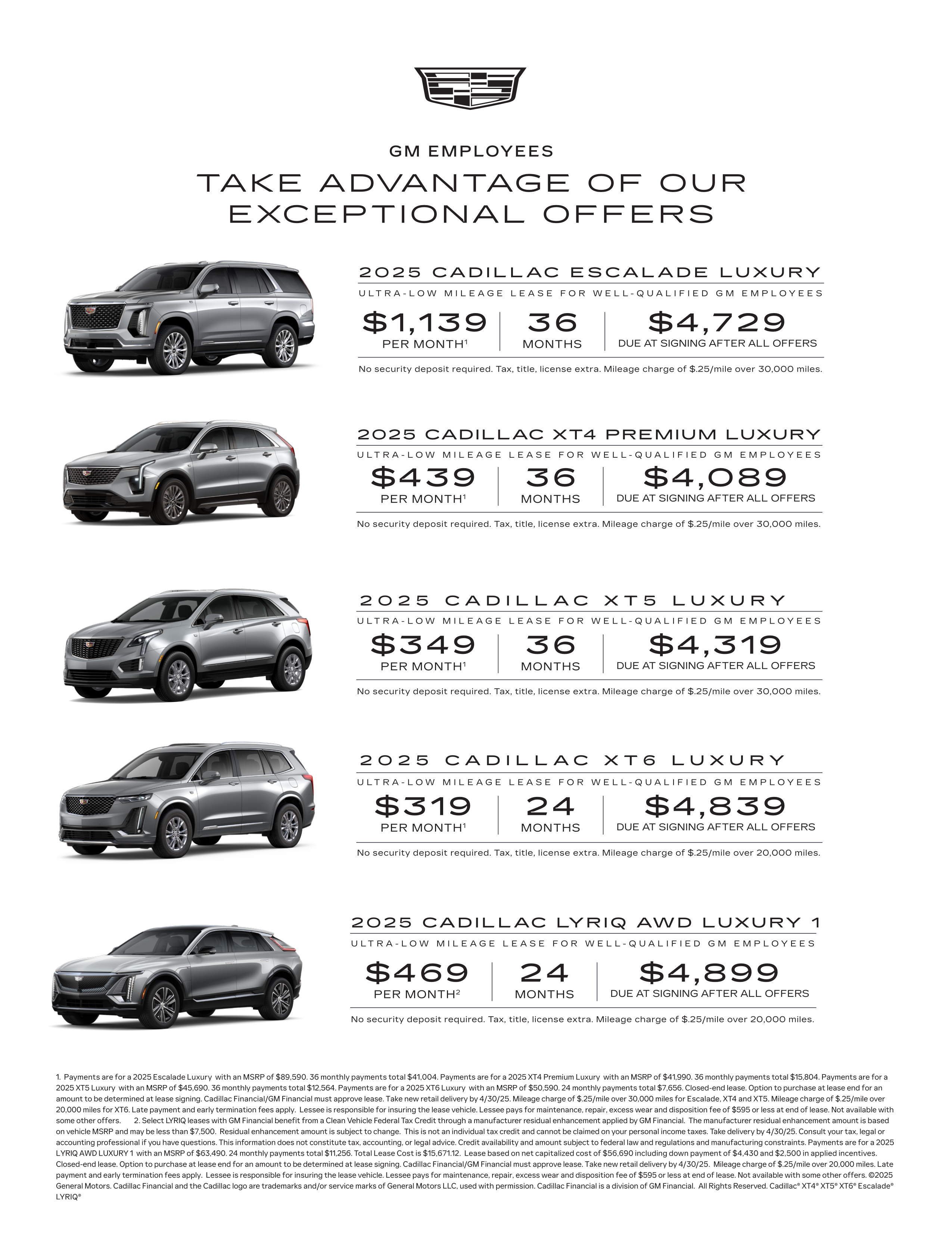 Lease Specials at Prestige Cadillac
