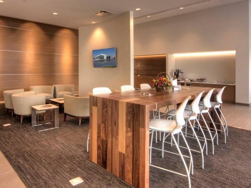 The interior of the Prestige Cadillac maintenance waiting area